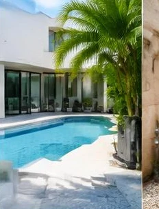 Pool heat pump installed beside a South Florida home — Pool Heaters in Boca Raton